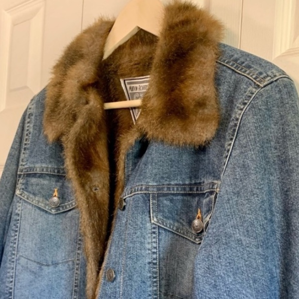 🌠🧥 Vintage Faux Fur lined Jacket by Marvin Richards ✨ - Picture 4 of 8